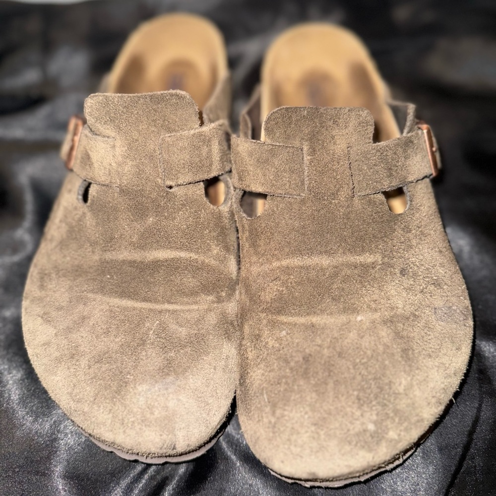 Brown Suede Slip-On Bostons